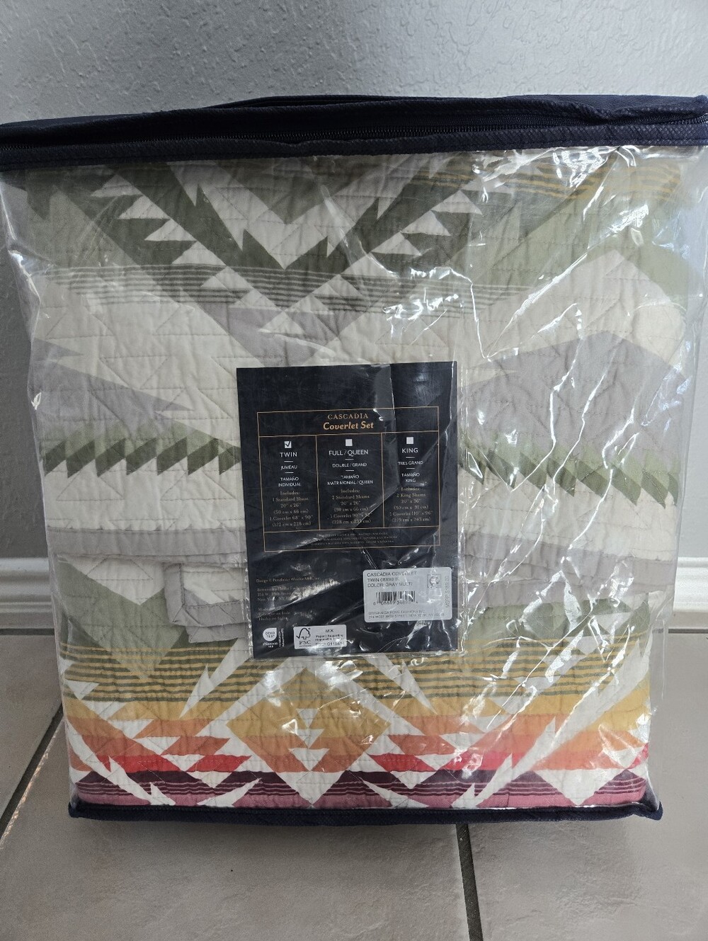 Pendleton Twin Coverlet Set - Cascadia Western Design, 1 Standard Sham - Picture 8 of 9